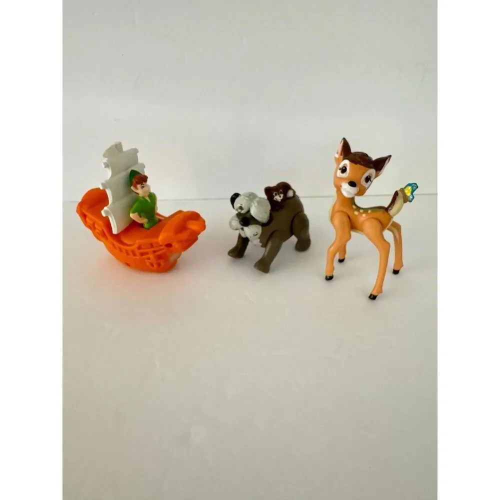 Vintage Disney Bambi Peter Pan The Colonel and Sargent Tibbs McDonalds Toy Lot